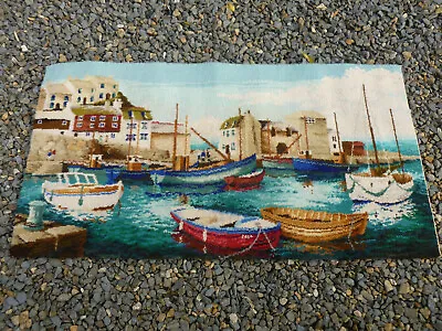 Rug Carpet Fireside Vintage Retro Rectangular Old Rare Nautical Boats Seaside • £95