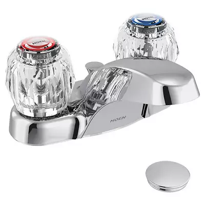 🆕 Moen 64920 Chateau 2-Handle Centerset Retro Bathroom Faucet W Drain - Chrome • $27.97