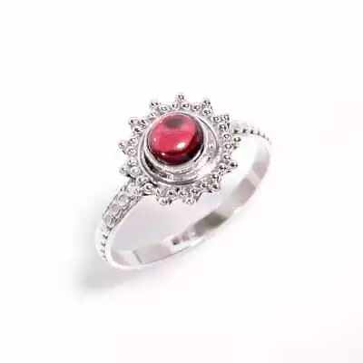 Natural Garnet Ring Gemstone Ring 925 Sterling Silver Handmade Stylig Ring. • $24.99