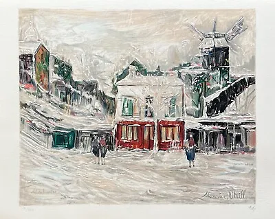 Maurice Utrillo WINTER IN MONTMARTE Hand Signed Lithograph By Marc Kniebihler • $49.99