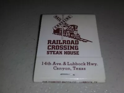 Rare Vintage Matches Railroad Crossing Steak House Canyon Texas USA Match Book! • $4.99