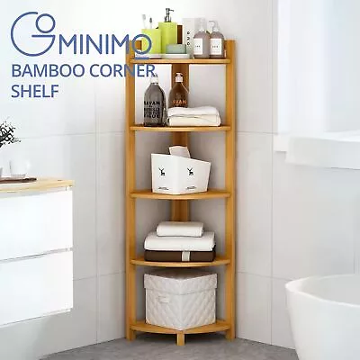 Gominimo Bamboo Corner Shelf 5 Tier Versatile Eco-Friendly Bamboo Material • $104.45