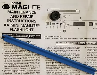 Mini Maglite AA Switch Repair Assembly & Install Tool 412-000-005 & 108-000-211 • $15.77