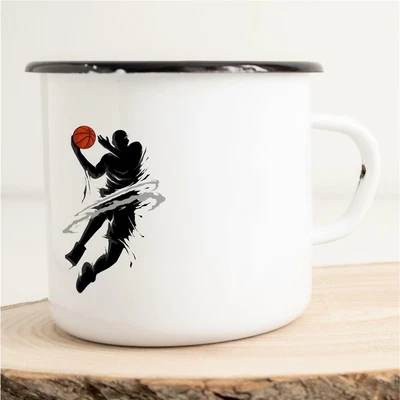 £15.75 • Buy HUURAA! Enamel Cup Mug Basketball Sport Jump Dark Player Throw Basket Pu