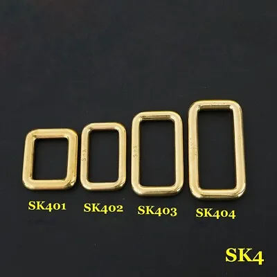 2X Solid Brass Rectangle Buckle Slider Bar Strap Luggage Accessor Bag Parts SK4 • $7.57