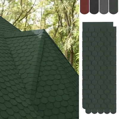 £39.95 • Buy 18x Fish-Scale Asphalt Roof Felt Tiles Shed Cabin Roofing Shingles Self Adhesive