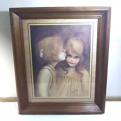 Margaret Kane Framed Art 17x20 Child's First Little Kiss Retired Home Interiors • $35