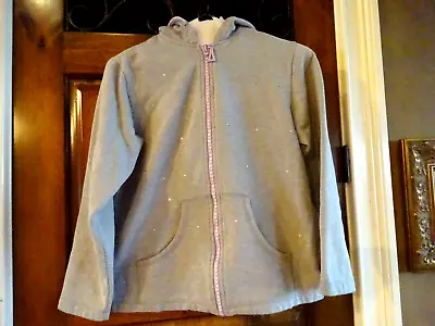 Quaker Factory Hoodie Sweatshirt Women's Small S Full Zip Rhinestones Bling Gray • $20