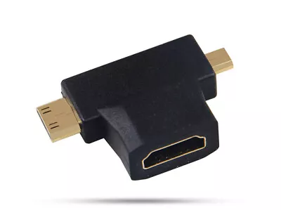 NEW Mini & Micro HDMI Male To Standard HDMI Female Adapter HDTV 4K 1080p 3D • $2.68