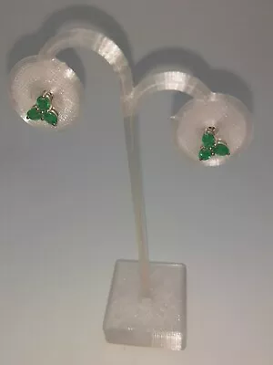 AAA Kagem Zambian Emerald Stud Earrings/ Platinum Over Sterling Silver 1.00 Ctw  • $59.99