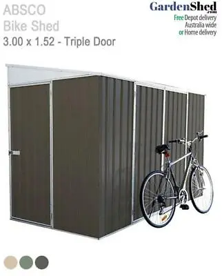 Absco Bike Shed 3m X 1.52m X 2.08m(H) • $833.80