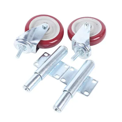 2Pack Metal Gate Wheel Flat With Spring Loaded Swivel Caster 220lbs Heavy Duty • $44.65