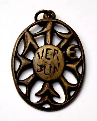 Rare WWI French Trench Art Verdun Oval Medal Pendant • $38