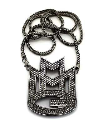 Hip Hop Full Iced Maybach Music Group (mmg) Pendant 36  Hematite Franco Chain • $34.99