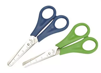 £1.99 • Buy Children's Safety Scissors Kids Art Craft Blunt Tip Ruler Right Handed 130mm