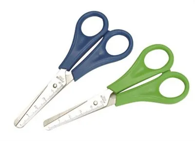 £1.99 • Buy Children's Safety Scissors Kids Art Craft Tool Plastic Ruler Round Tip 13 Cm