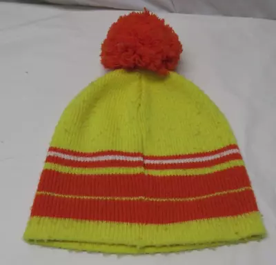 Vintage Wigwam Mills Winter Beanie Hat Orange Yellow 100% Sayelle Orlon Acrylic • $19.95