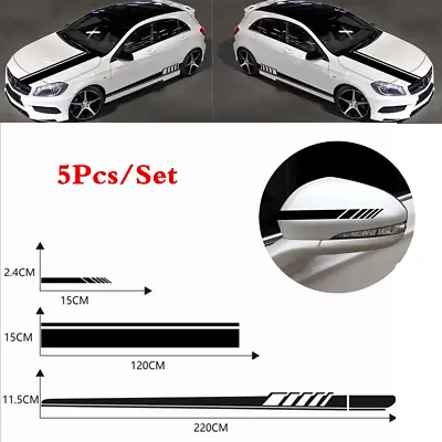 £16.67 • Buy Car Body Decal Sticker Kit - 2×Side Skirt/2xRearview Mirror/1×Engine Hood Cover