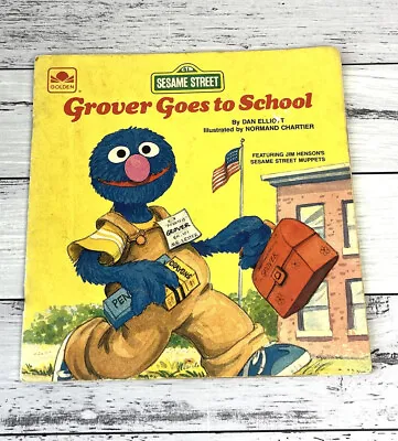 Sesame Street Grover Goes To School Vintage Little Golden Book 1983 Muppets RARE • $29.95