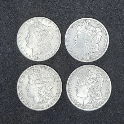 Morgan Silver Dollars-Philadelphia Mint Good Pre-1921 From 1878 To 1904-4 Coins • $150