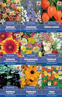 £0.99 • Buy Colourful Perennial Flower Seeds Grow Your Own Hollyhock Poppy Polyanthus