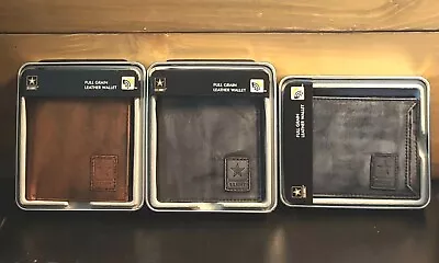 U.S. Armed Forces Genuine Leather Wallet Bi-Fold Black Or Brown With Metal Case  • $12.99