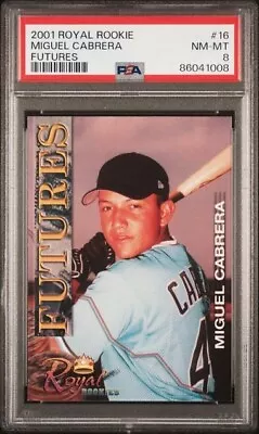 2001 Royal Rookies Futures Miguel Cabrera #16 Florida Marlins PSA 8 • $20