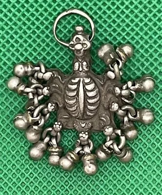 Indian Antque Silver Amulet Ethnic Tribal Amulet Ethnic Pendant Scorpion Style • $19.99