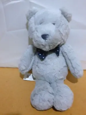 F&F Tesco Baby Grey Teddy Plush Bear With Bow Tie                             M2 • £7