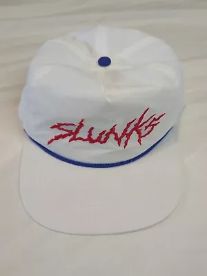 Slunks Hat White  & Red Blue Rope Snapback Adjustable Swimwear Volleyball Rare • $30
