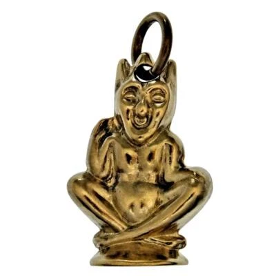 £25 • Buy Vintage Lucky PIXIE Charm BRASS Cornish Pisky Piskie Pixy Pendant Tamper Ref.89