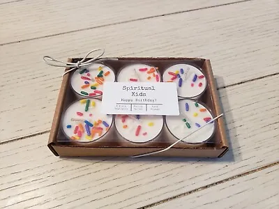 6 Happy Birthday Soy Tealights Hand Poured With Fragrant/Essential Oils  • $8.99