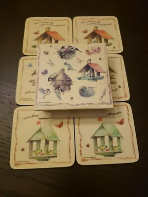 Marjolein Bastin Hallmark Gardening Bird Motiff Set Of 6 Cork Backed Coasters • $10