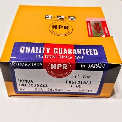 Npr D Series D16a1 Dohc Zc Pg6 P29 76mm Piston Ring Set Oversized 040 D16z6   • $41.95