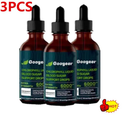 3X 59ML Chlorophyll Liquid Natural Ification & Blood Sugar Support Liquid Drops • £8.21