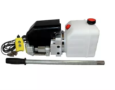 Flowfit 12V DC Single Acting Hydraulic Power Pack With Tank & Back Up Hand Pump • £378.64