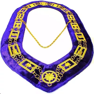 Masonic OES Regalia Order Of Eastern Star Chain Collar - Purple Backing • $32.39
