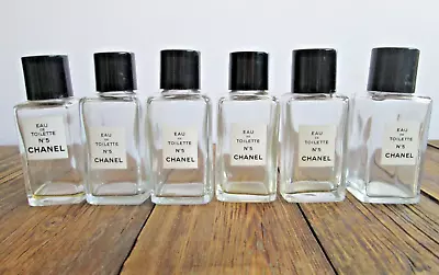 Vintage Lot Chanel (Empty) Eau De Toilette No. 5 Bottle Container Glass Perfume • $28.99