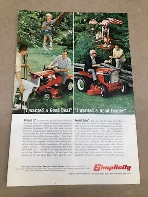 1967 Simplicity Broadmoor Riding Lawn Mower/Landlord Garden Tractor --orig Ad • $8.75
