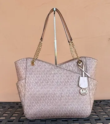 Michael Kors Jet Set Trave Large  Chain Shoulder Tote Bag Handbag Purse • $199