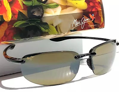 NEW Maui Jim HOOKIPA Gloss Black POLARIZED HCL Bronze Lens Sunglass H407-02 • $188.86