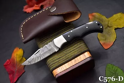 Custom Damascus Steel Folding Knife Handmade With G-10 Micarta Handle (C576-D) • $24.99