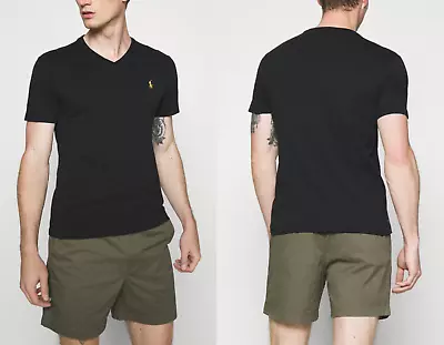 £59.03 • Buy Polo Ralph Lauren V Neck T-Shirt Custom Slim Fit T-Shirt Top Gold Fringe