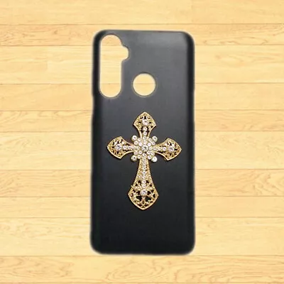 For Various Phones 3D Gold Cross Black Back Hard Protective Case Cover • $6.97