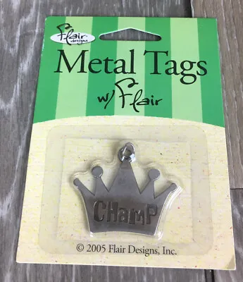 Dog Pet Tags Charm Metal Heart Champ Scrapbooking Crafting • $3.99