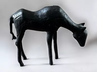 Brutalist Black Metal Art Sculpture Horse MCM Mid Century Modern 12” X 10” • $29.40