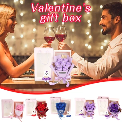 $26.99 • Buy Artificial Rose Soap Flowers Romantic Birthday Valentine's Day Wedding Gift Box
