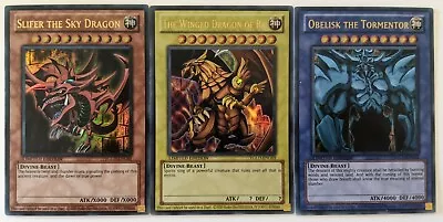 $29.95 • Buy YuGiOh Original Egyptian God Set Ultra Rare Slifer, Obelisk + Ra Limited Edition