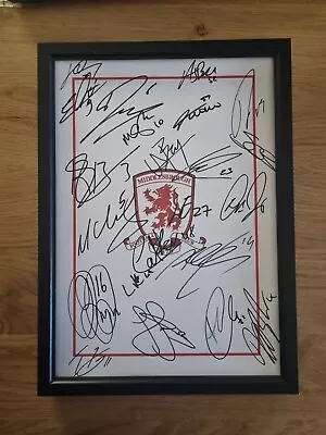 Middlesbrough Fc Signed Sheet Framed A4 Hand Signed • £29.99