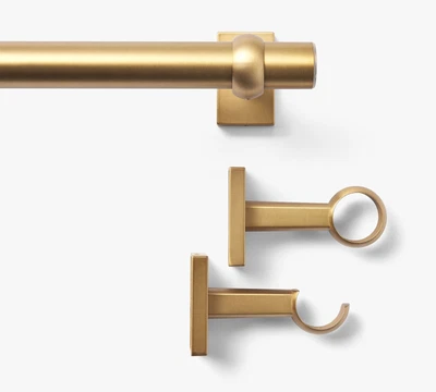 $83.99 • Buy Pottery Barn Curtain Rod & Wall Bracket Large 1.25  Diam Brass